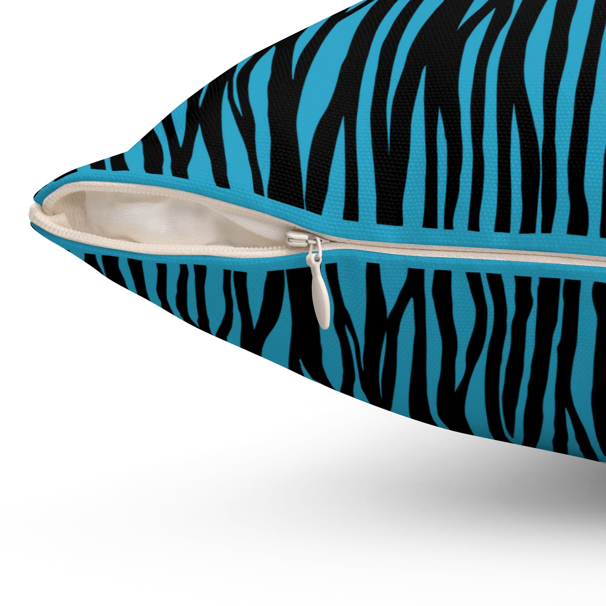 Blue Zebra Print Throw Pillow - Modern Home Decor